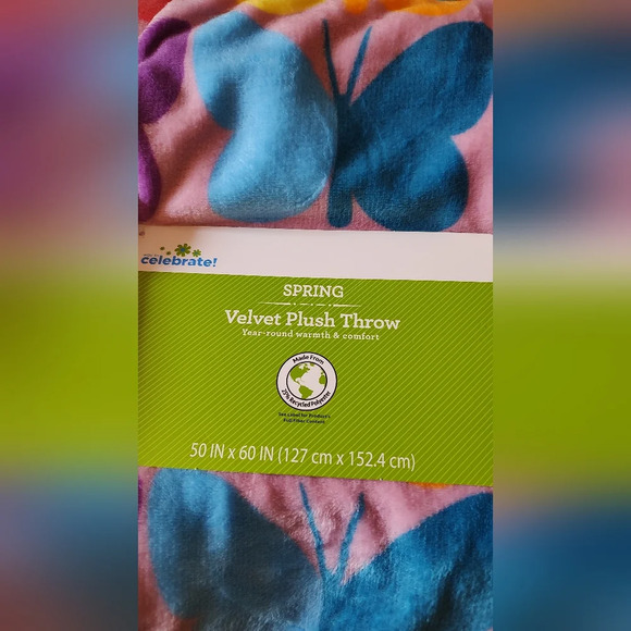 Way To Celebrate Spring Butterflies Throw Blanket Butterfly 50"x60" NWT - Picture 4 of 4